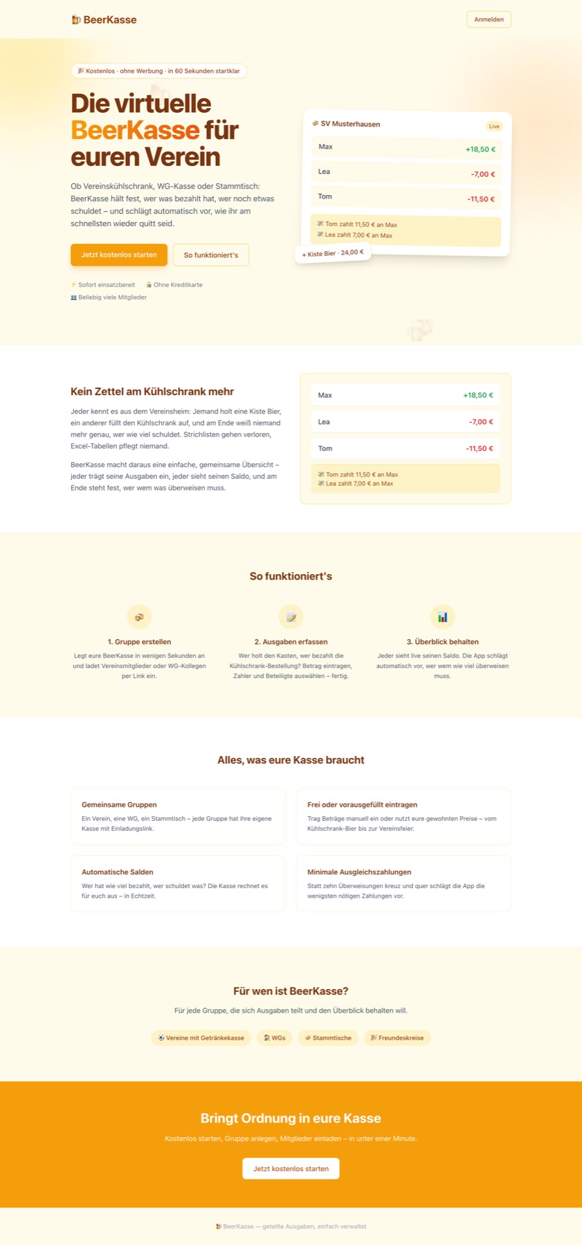 Startseite von BeerKasse